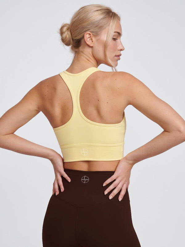 Racerback Sport-BH – Buttergelb
