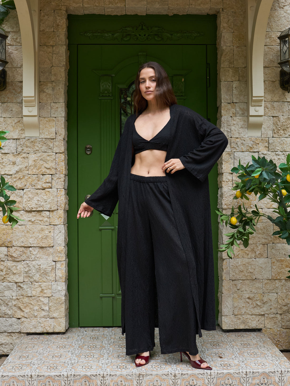 Black Lace Kimono