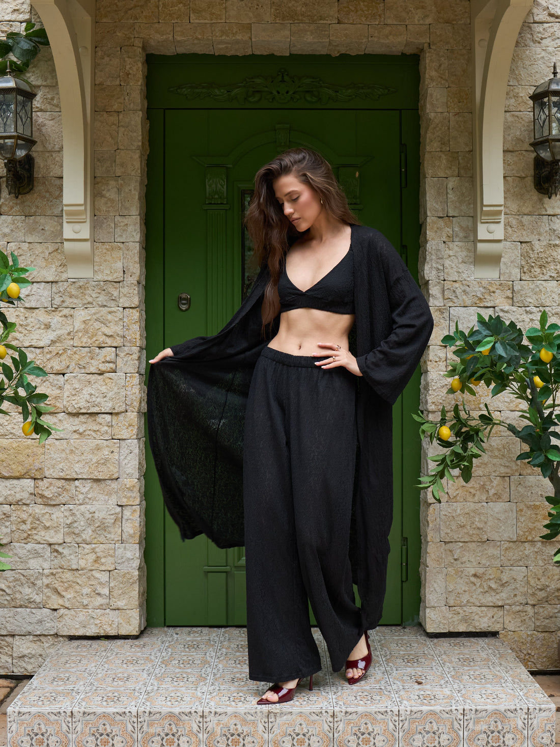 Black Lace Kimono