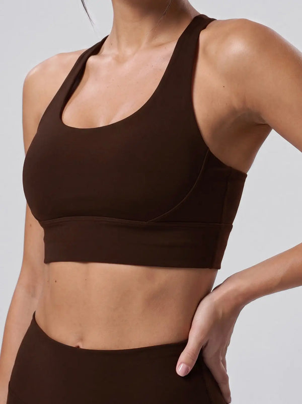 Racerback Sport-BH – Schokobraun