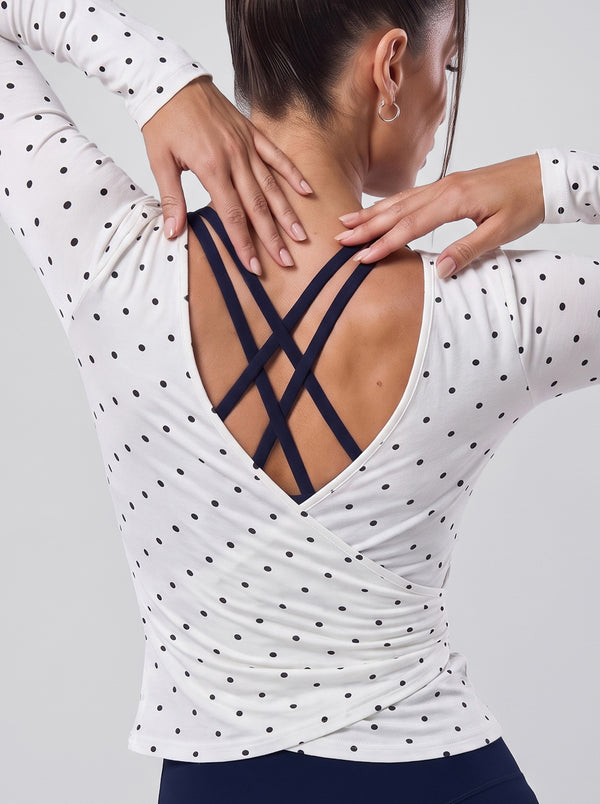Ballet Wrap Top – Polka Dot