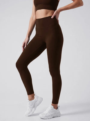 High-Waist Leggings – Schokobraun