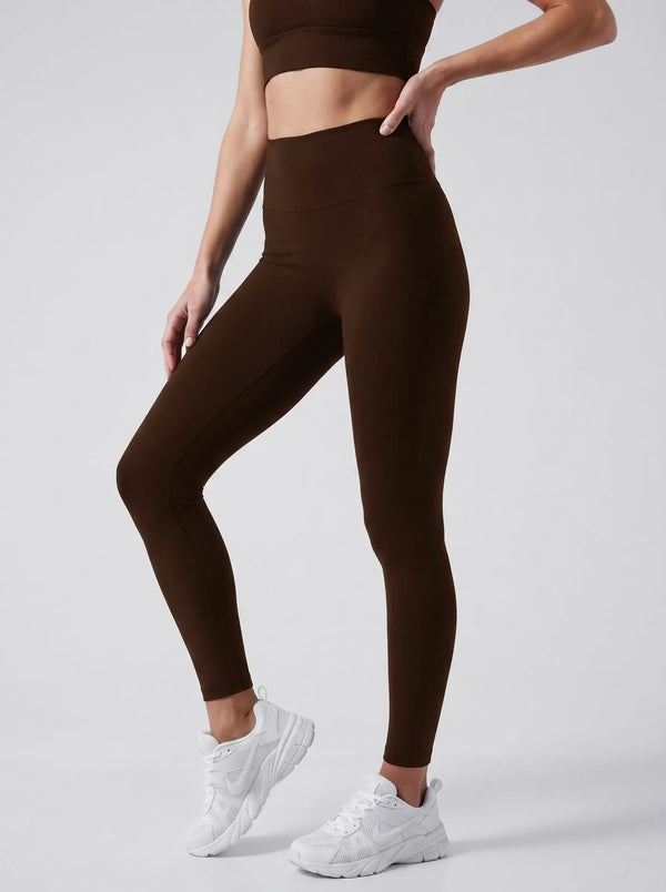High-Waist Leggings – Schokobraun