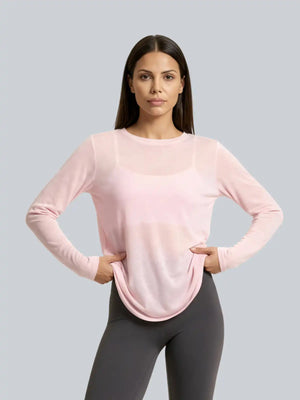 Mesh Longsleeve – Zartrosa