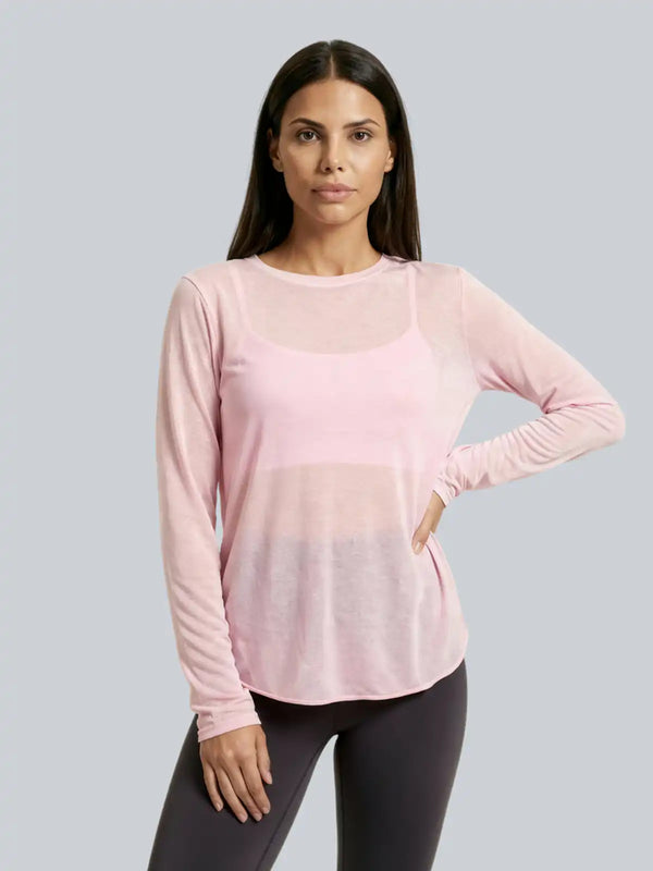 Mesh Longsleeve – Zartrosa