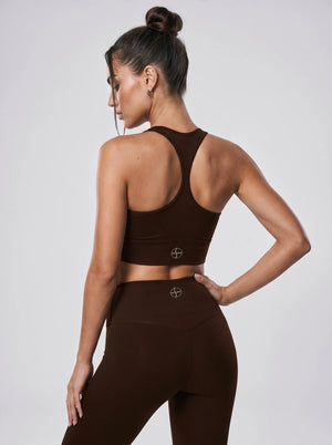 Racerback Sport-BH – Schokobraun