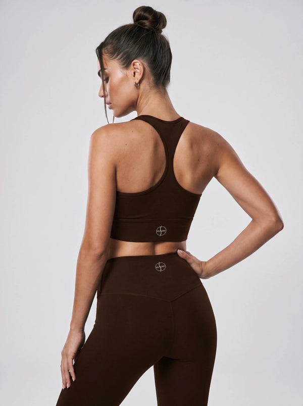 Racerback Sport-BH – Schokobraun