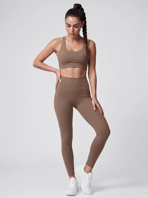 High-Waist Leggings – Beige