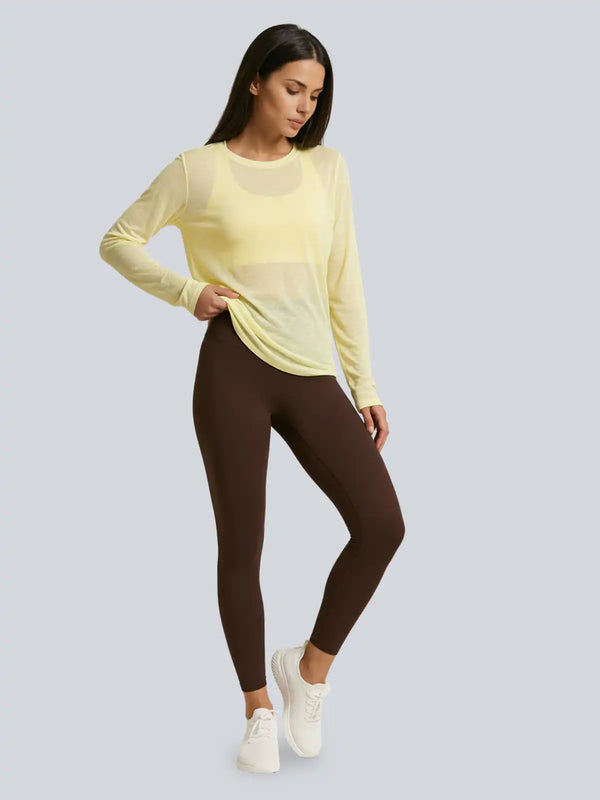 Mesh Longsleeve – Buttergelb