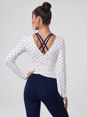 Ballet Wrap Top – Polka Dot