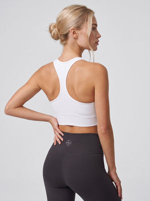Racerback Sports Bra – White