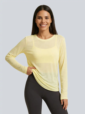Mesh Longsleeve – Buttergelb
