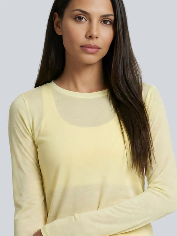 Mesh Longsleeve – Buttergelb