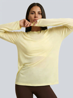 Mesh Longsleeve – Buttergelb