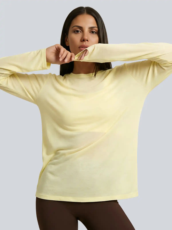 Mesh Longsleeve – Buttergelb