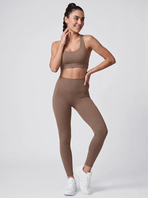 High-Waist Leggings – Beige