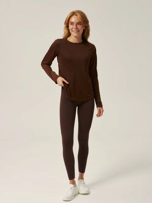 Mesh Longsleeve – Schokobraun
