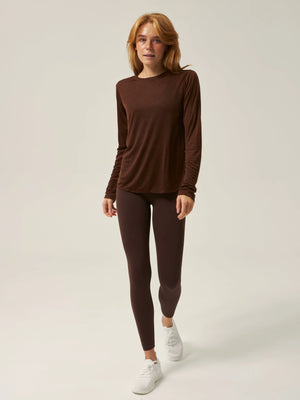 Mesh Longsleeve – Schokobraun