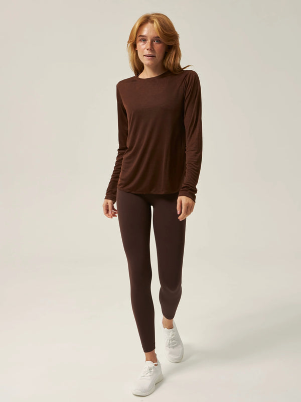 Mesh Longsleeve – Schokobraun