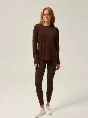 Mesh Longsleeve – Schokobraun