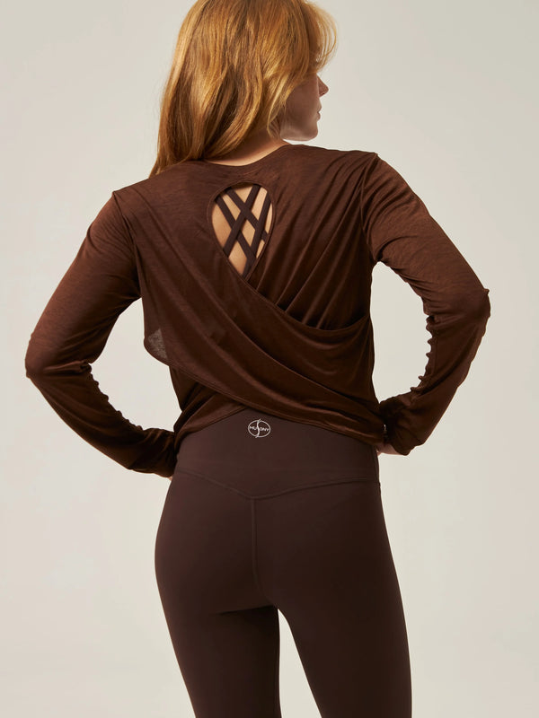 Mesh Longsleeve – Schokobraun