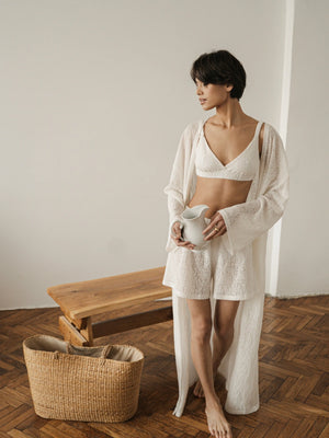 Ecru lace kimono by MUSSONY — summer collection look