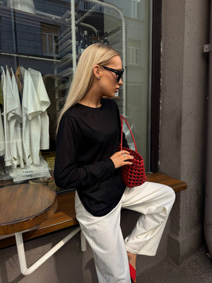 Mesh Longsleeve – Schwarz