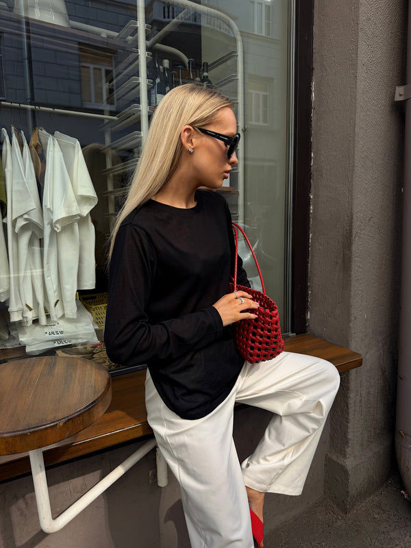 Mesh Longsleeve – Schwarz