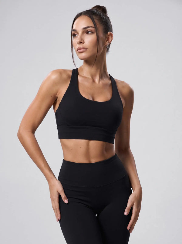 Racerback Sport-BH – Schwarz