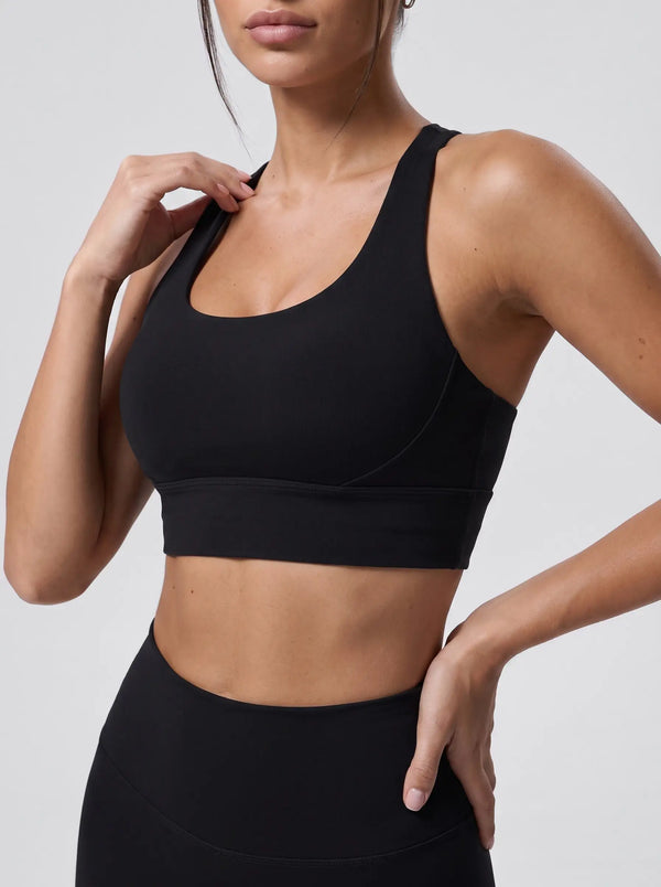 Racerback Sport-BH – Schwarz