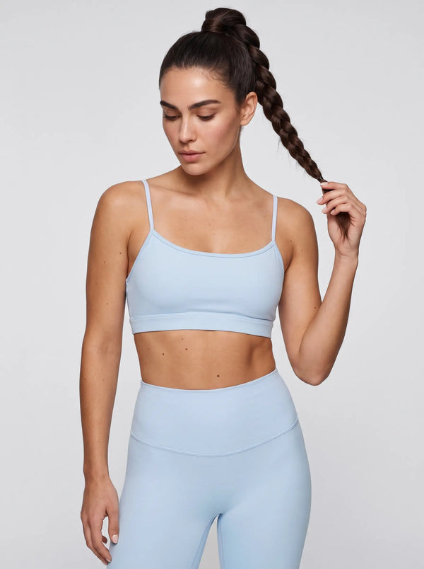 Sport-BH mit schmalen Trägern – Himmelblau