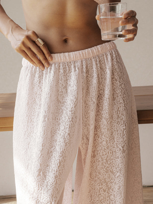 Blush Pink Lace Pants