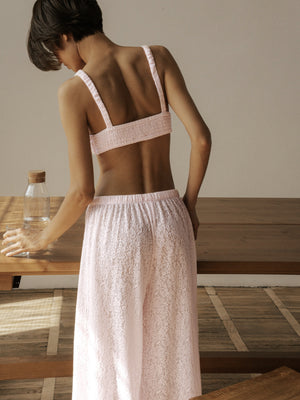 Blush Pink Lace Pants