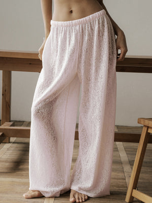 Blush Pink Lace Pants
