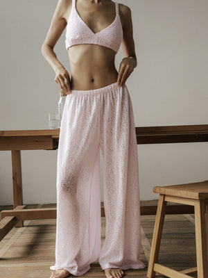 Blush Pink Lace Pants