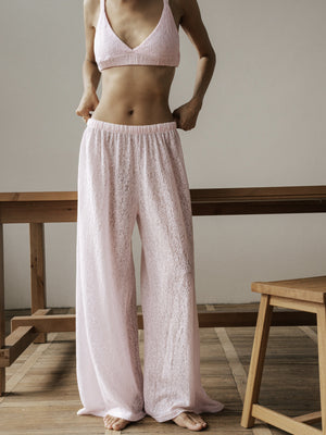 Blush Pink Lace Pants