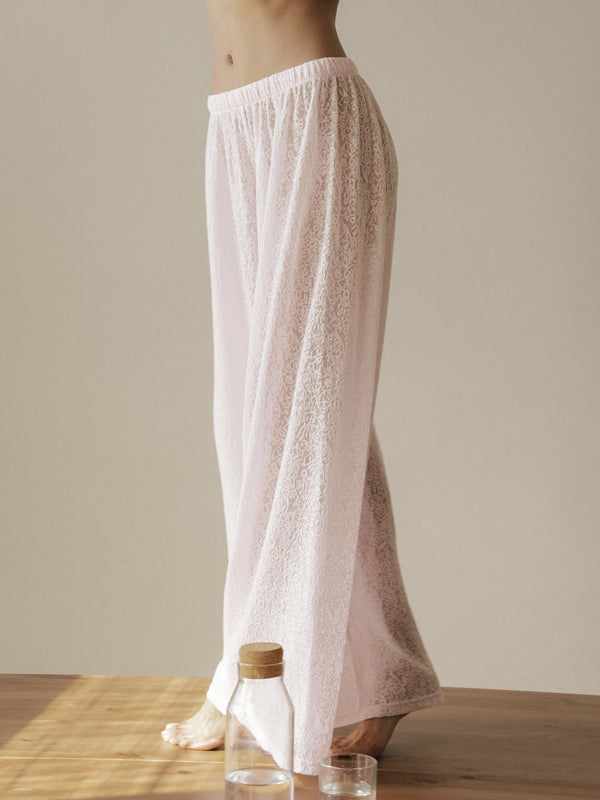 Blush Pink Lace Pants