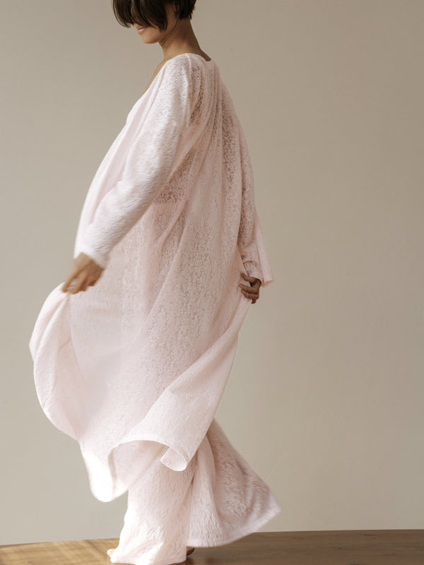 Blush Pink Lace Kimono