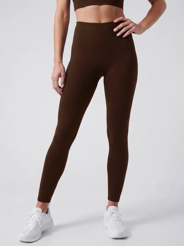 High-Waist Leggings – Schokobraun