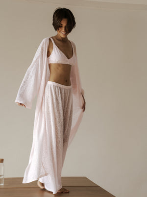 Blush Pink Lace Kimono