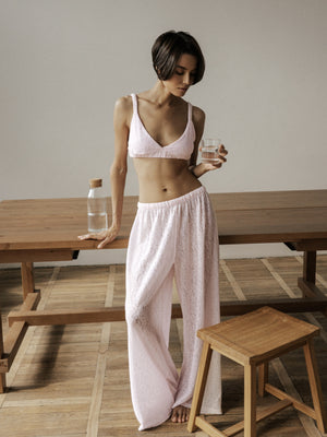 Blush Pink Lace Pants