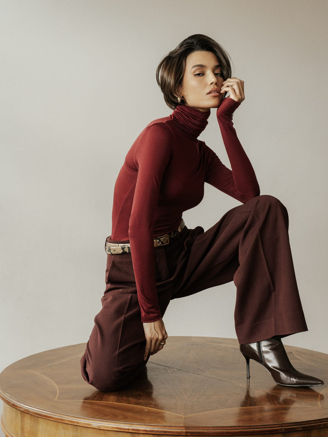 Lyocell Turtleneck – Burgundy